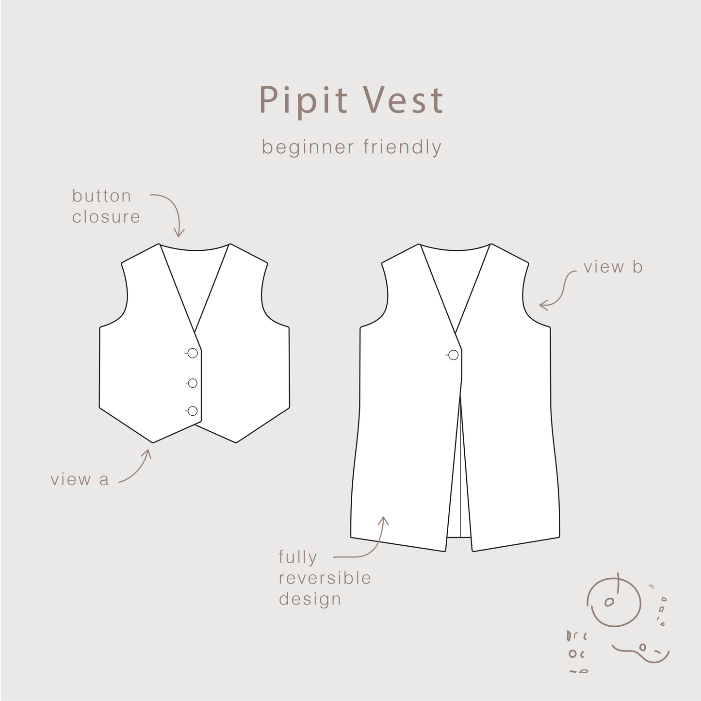 Pipit Vest PAPER Pattern
