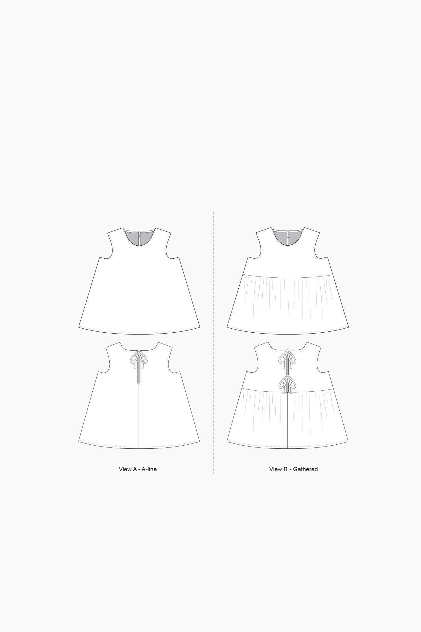 Modèle NUMÉRIQUE de robe fauve bébé