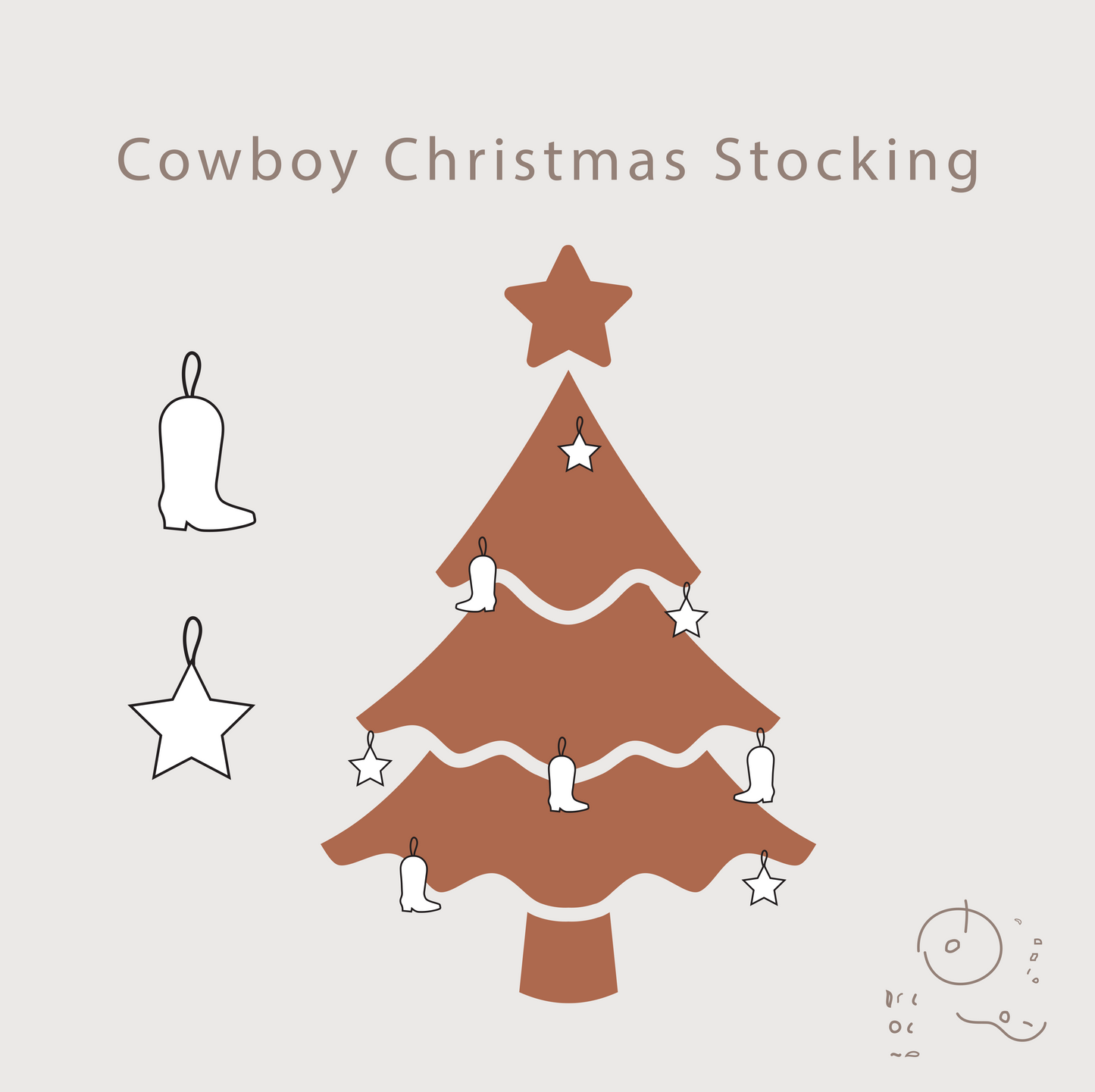 Cowboy Christmas Stocking - Digital Pattern