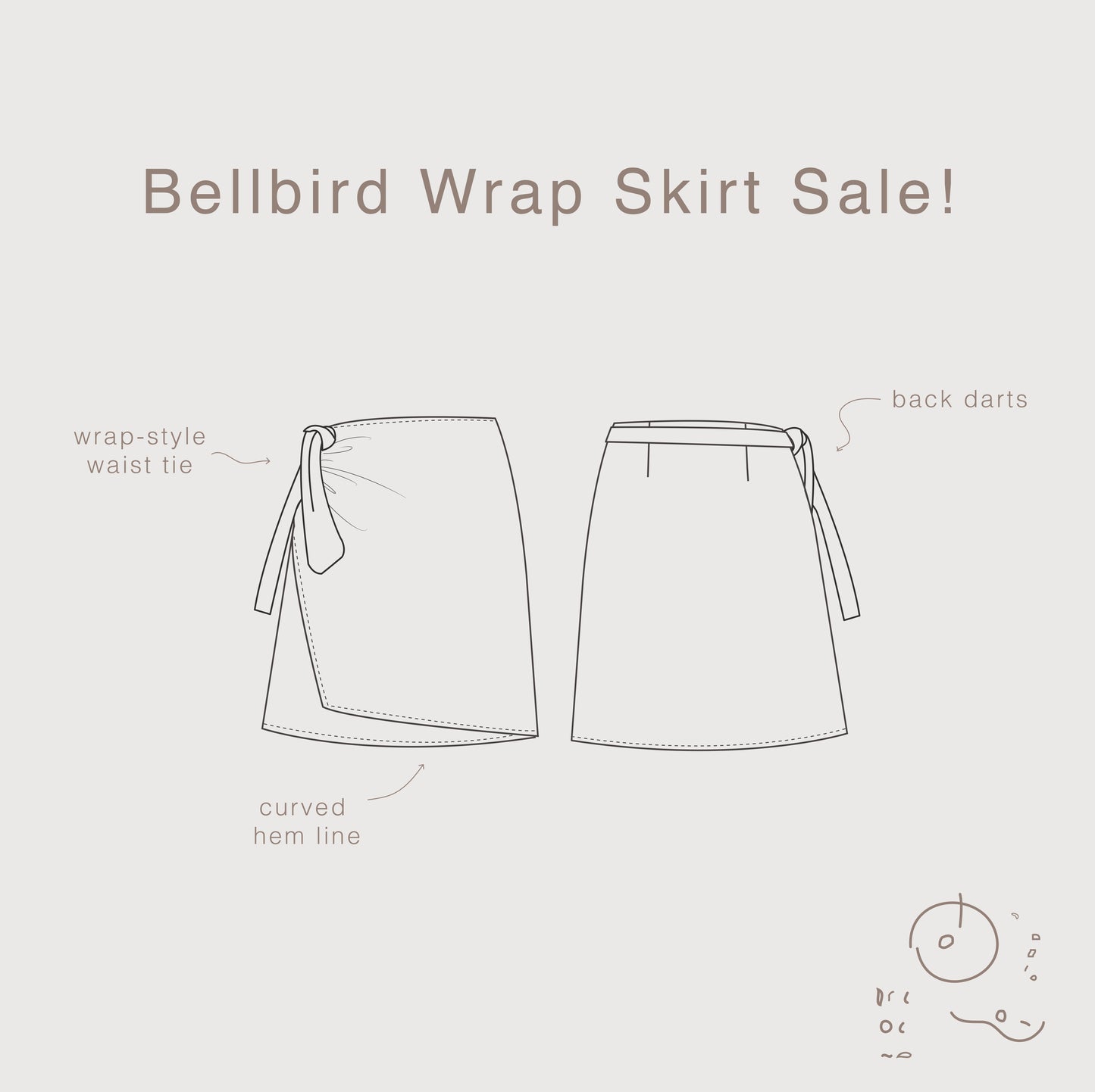 Bellbird Wrap Skirt PAPER Pattern