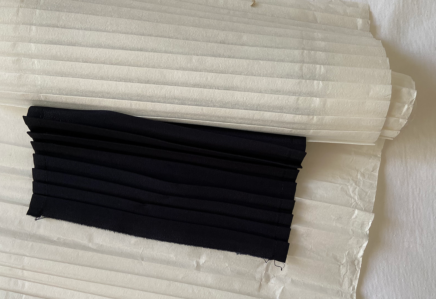 Pleated Black Fabric - REMNANT