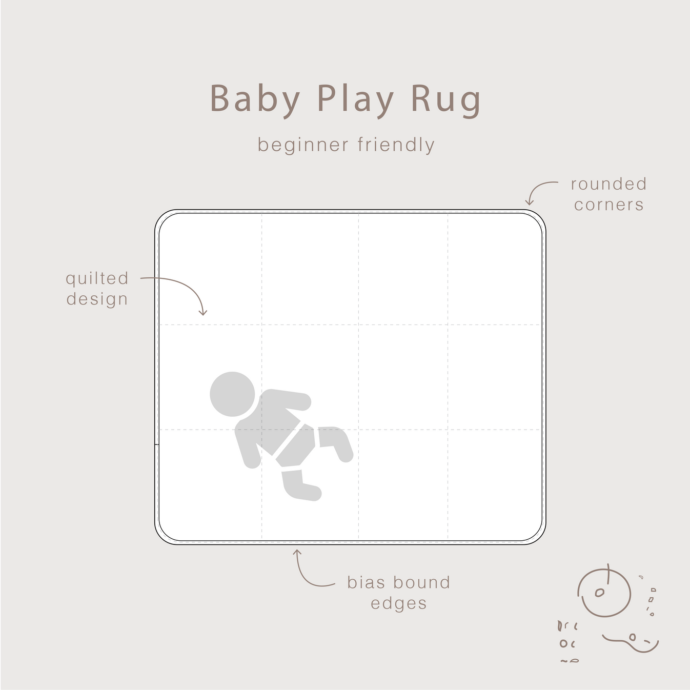 Baby Change Mat + Play Rug DIGITAL Pattern Common Stitch.