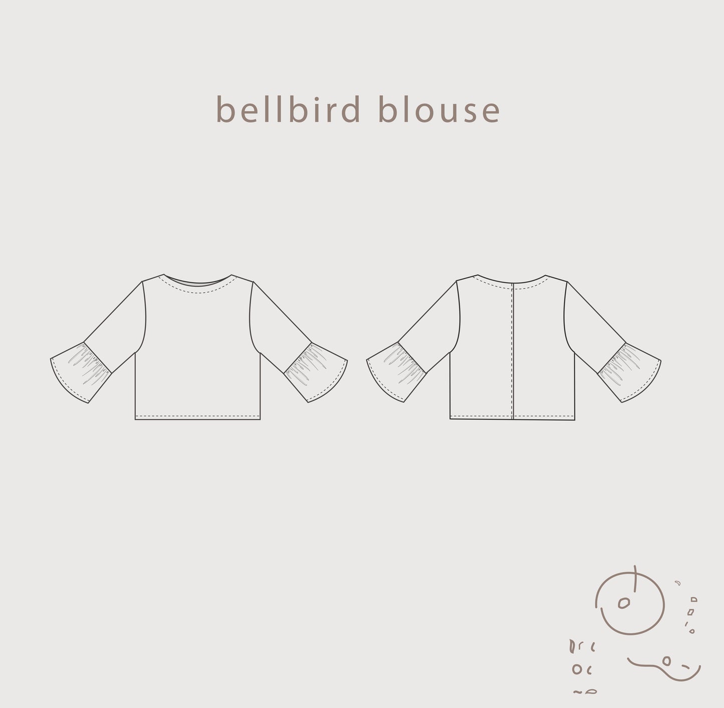 Modèle de papier de chemisier Bellbird