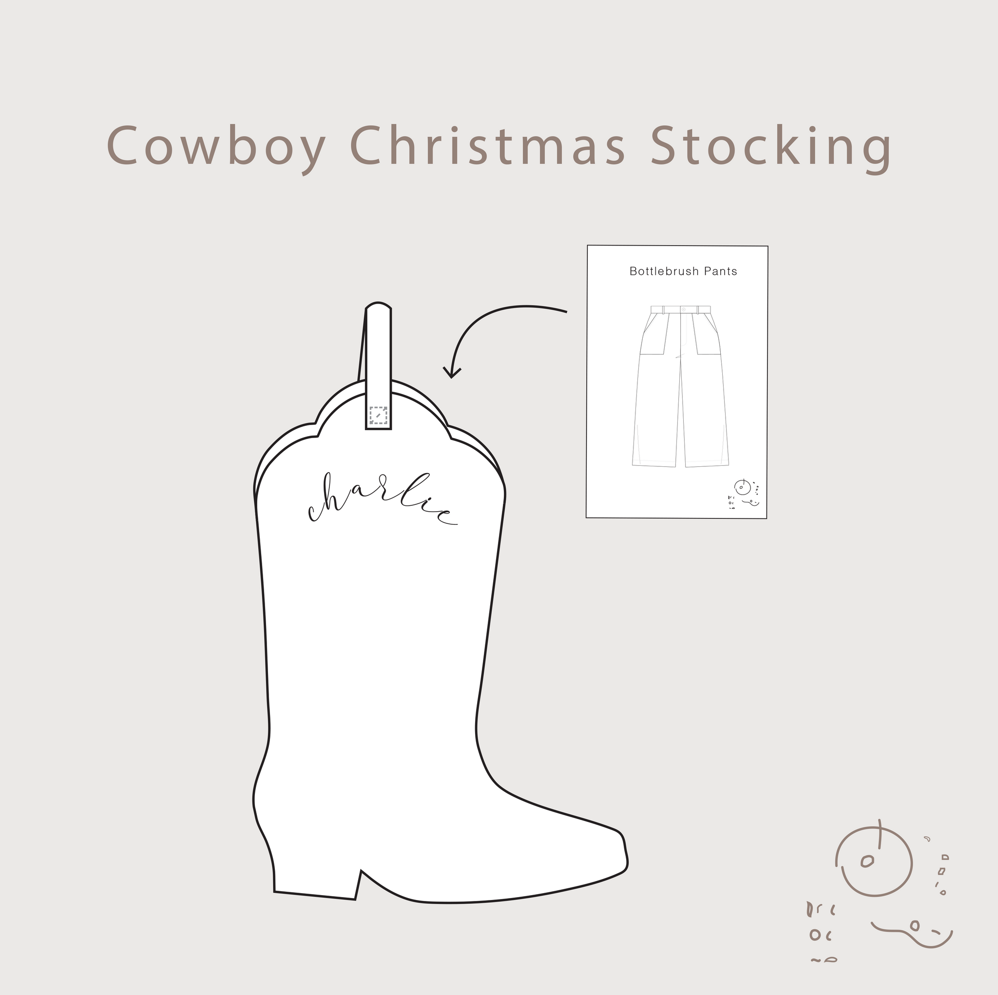 Cowboy Christmas Stocking - Digital Pattern – Common Stitch.