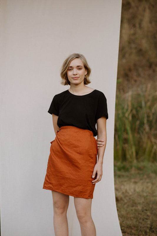 Bellbird Linen Wrap Skirt