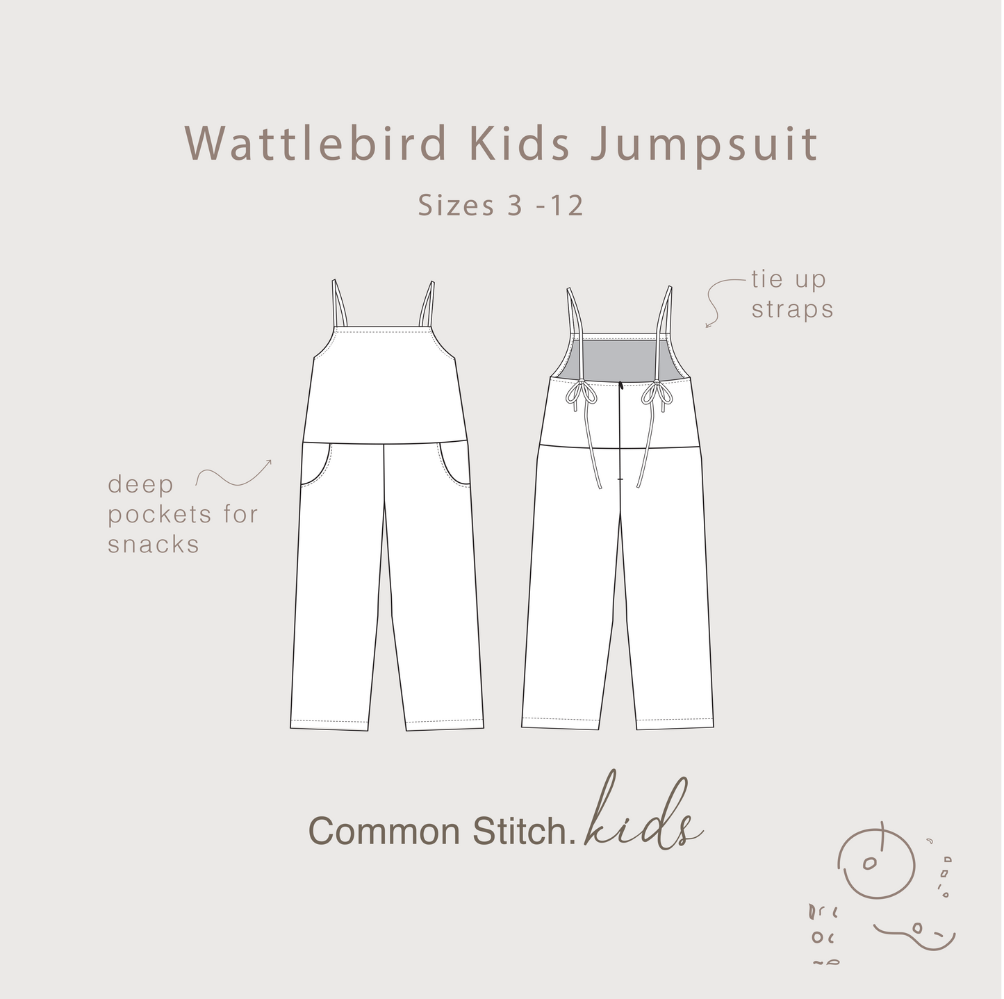 Wattlebird Kids Jumpsuit DIGITAL Pattern
