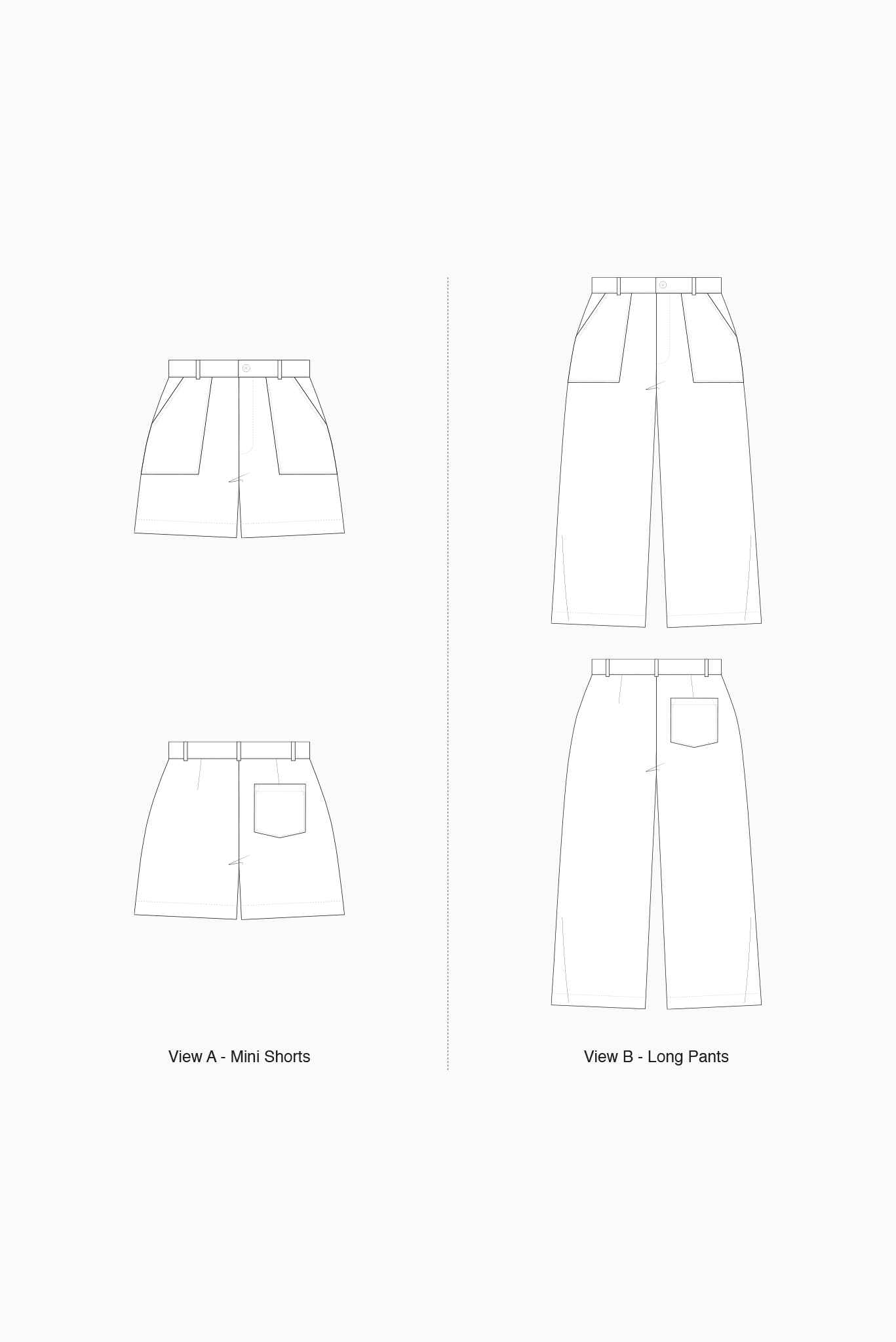 Bottlebrush Pants + Shorts PAPER Pattern