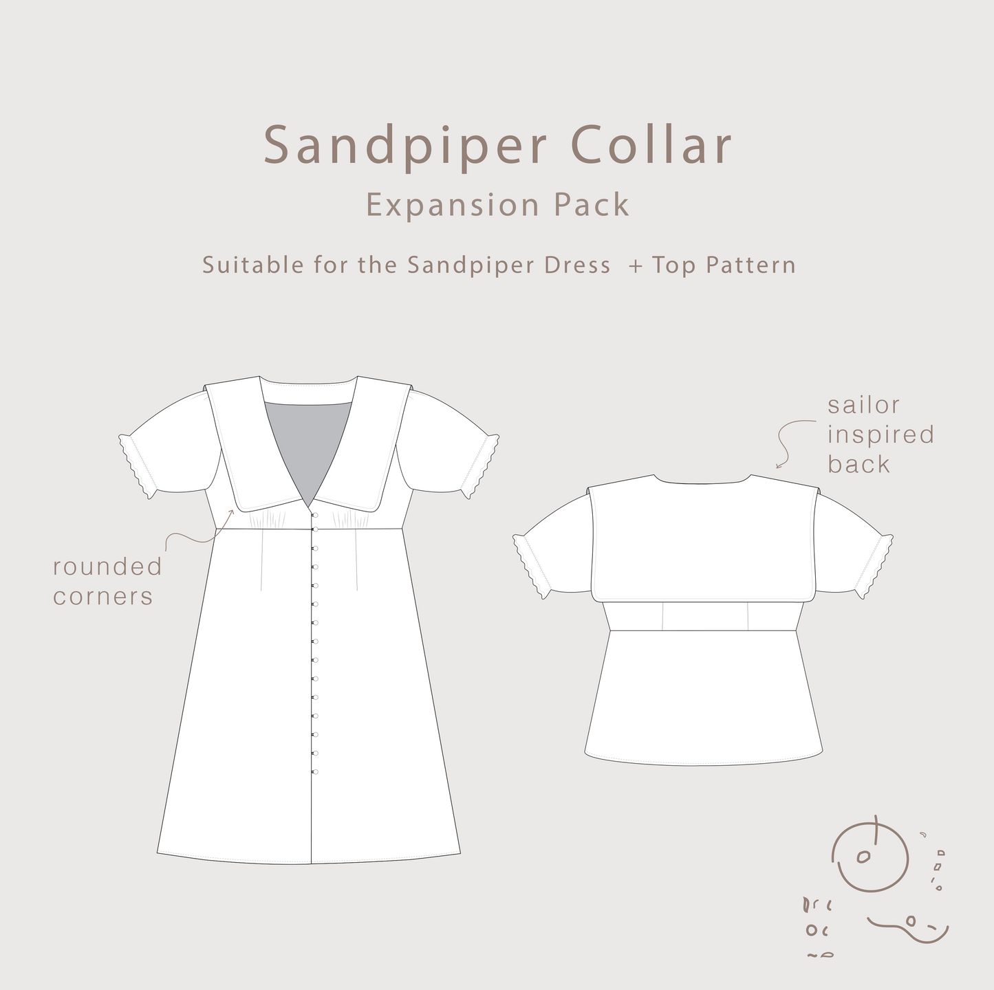 Sandpiper Collar Expansion Pack DIGITAL Pattern