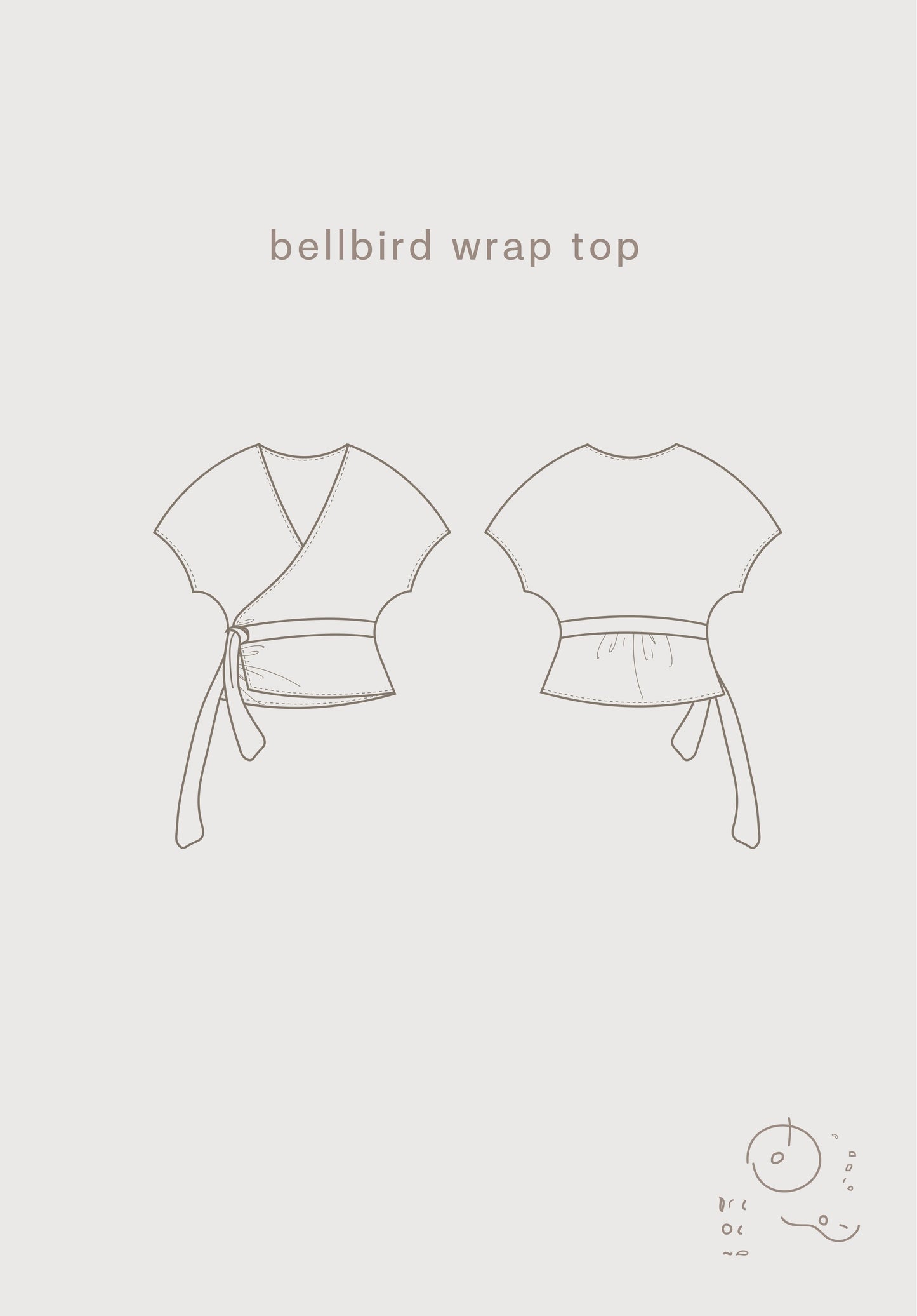 Haut cache-cœur en lin Bellbird