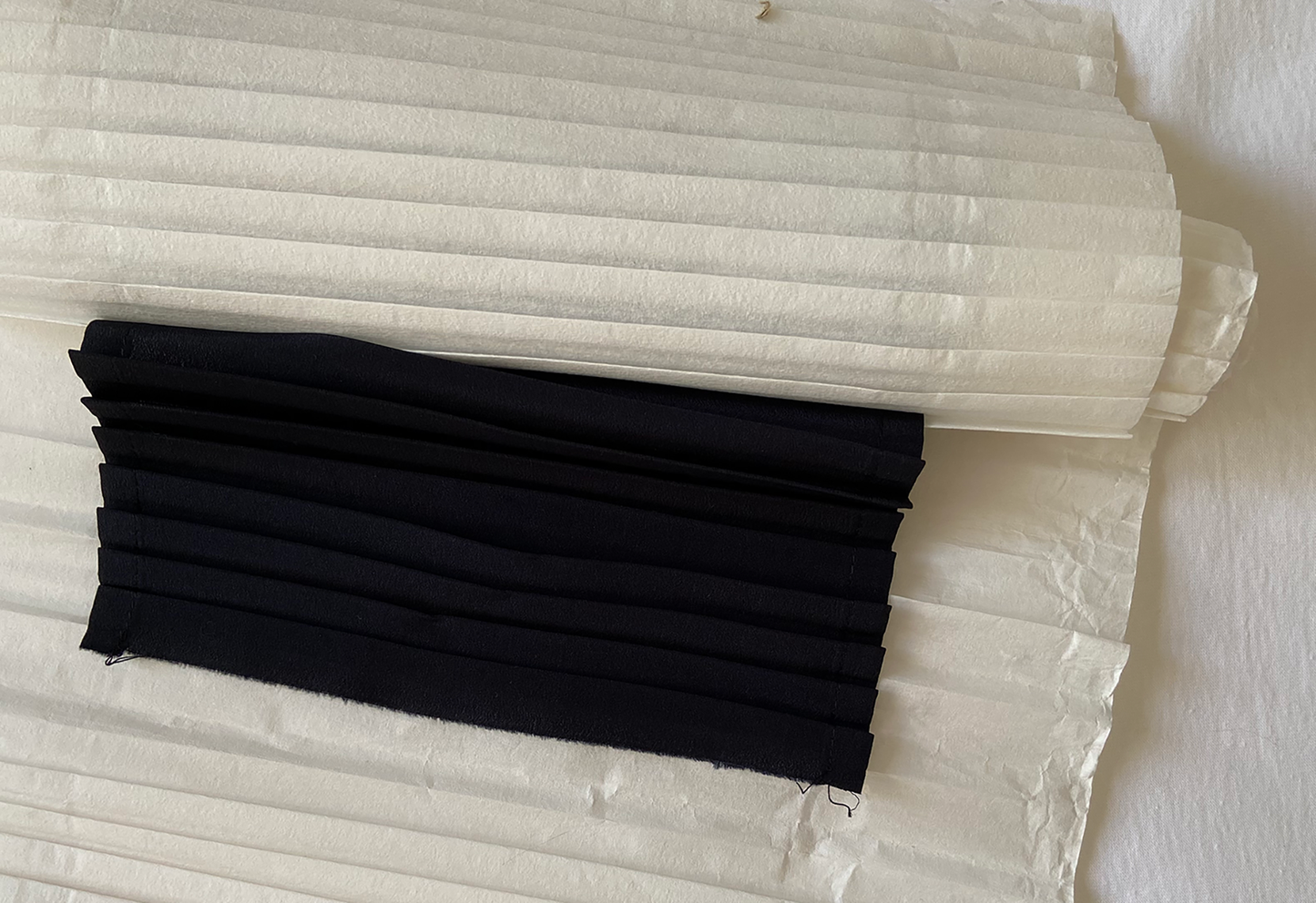 Pleated Black Fabric  - REMNANT