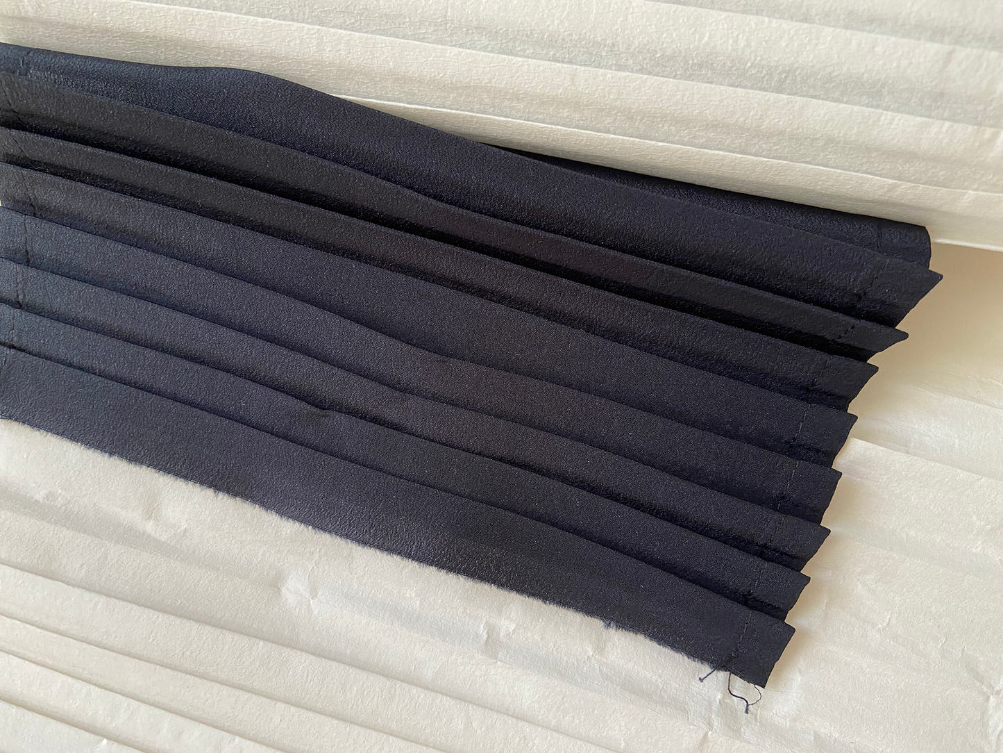 Pleated Black Fabric  - REMNANT