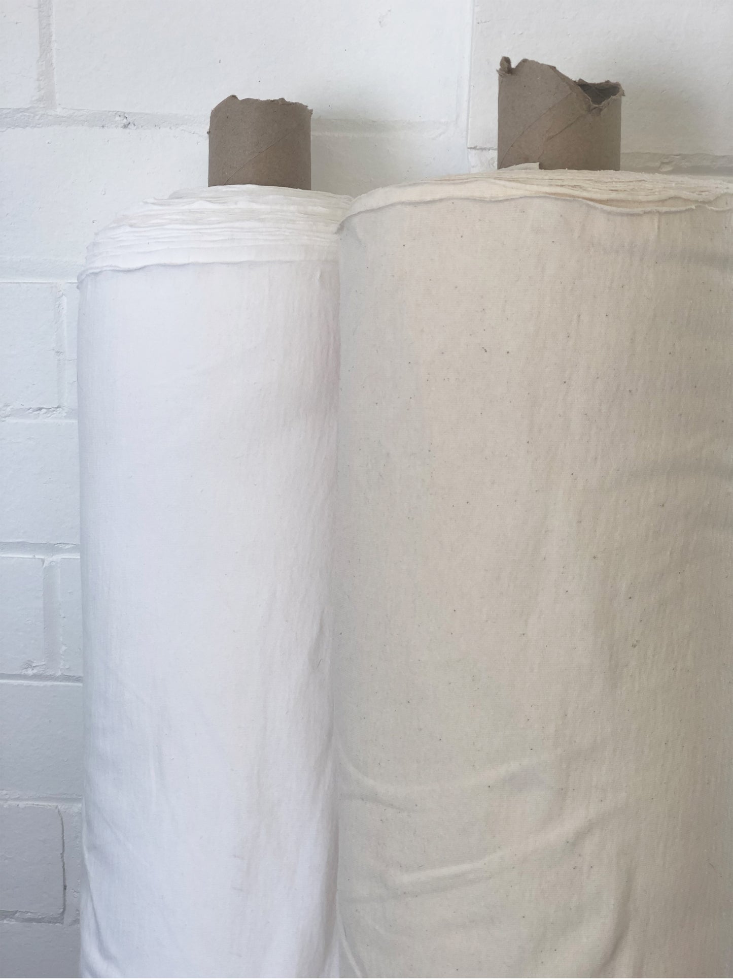 Jersey de coton cultivé en Australie + foulé, blanc - 24 $ par/m